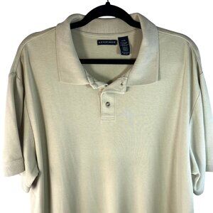 KNIGHTSBRIDGE Mens Shirt Size XL Beige Cotton Blend Polo Short Sleeve Shirt